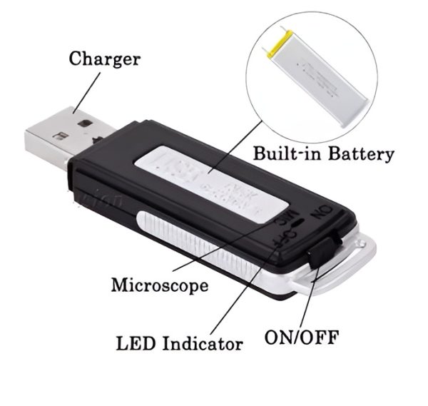 Записващо устройство, USB флашка-гласов рекордер 96-часов запис SVR005B - Image 4